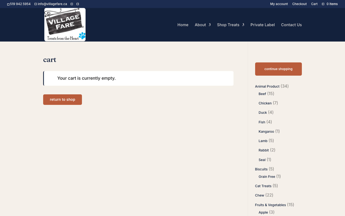 Cart page with the proposed restyle applied, desktop view