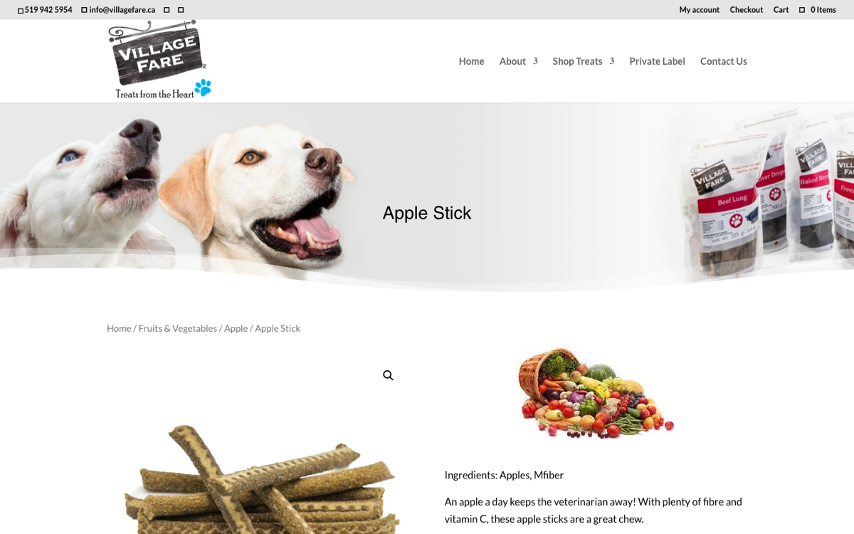 Product page with the shop's current styling, desktop view